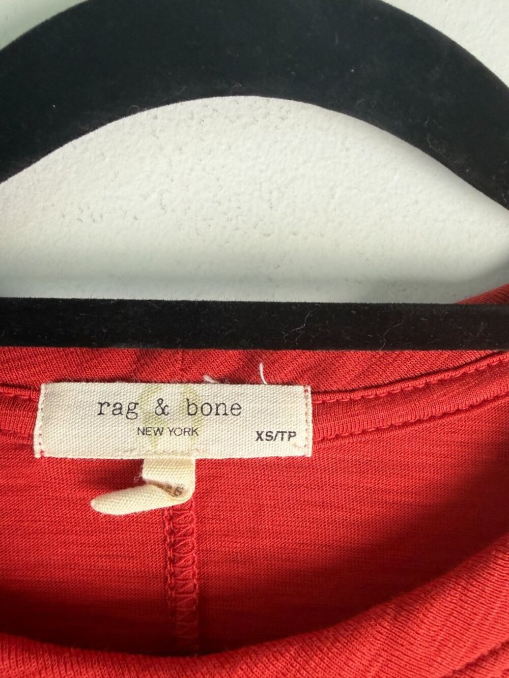 Rag & Bone The Slub Pima Cotton T-Shirt Ruby Red Size XS Casual Basic Capsule - Picture 6 of 13